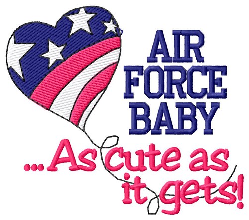 Air Force Baby Machine Embroidery Design