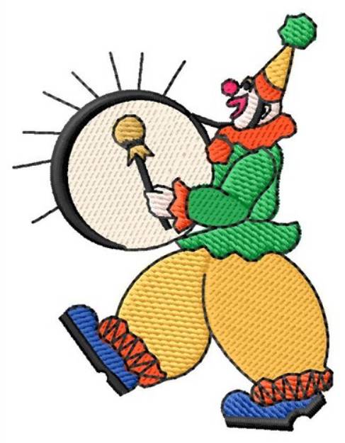Picture of Clown With Drum Machine Embroidery Design