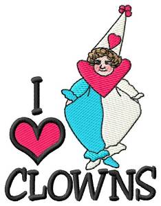Picture of I Love Clowns Machine Embroidery Design