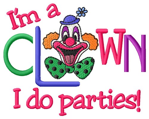 Clown Parties Machine Embroidery Design