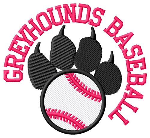 Greyhounds Baseball Machine Embroidery Design