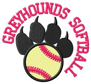 Picture of Greyhounds Softball Machine Embroidery Design