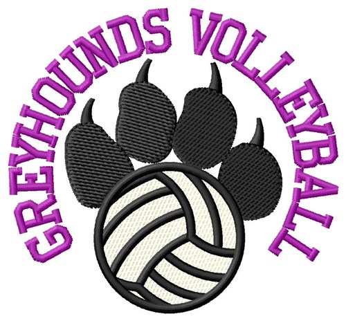 Greyhounds Volleyball Machine Embroidery Design