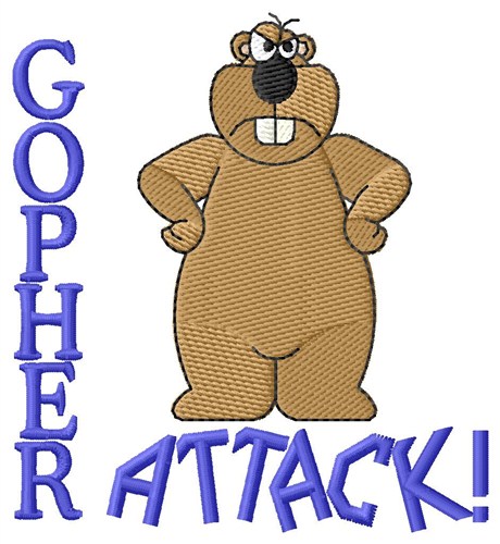 Gopher Attack Machine Embroidery Design