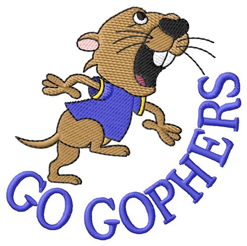 Go Gophers Machine Embroidery Design