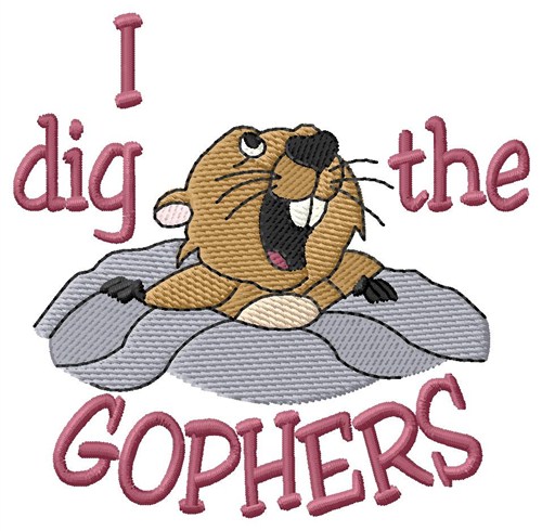 I Dig The Gophers Machine Embroidery Design