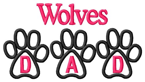Wolves Dad Machine Embroidery Design