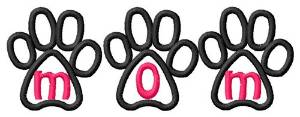 Picture of Pawprint Mom Machine Embroidery Design