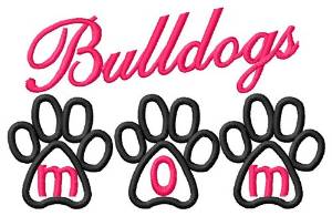 Picture of Bulldogs Mom Machine Embroidery Design