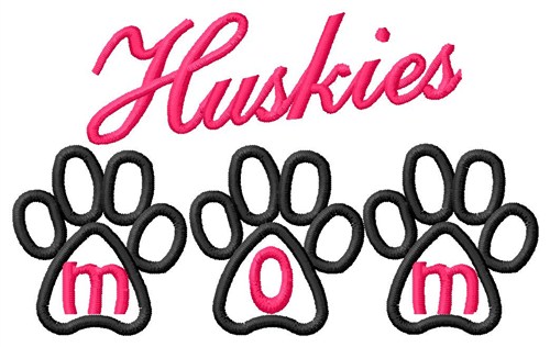 Huskies Mom Machine Embroidery Design
