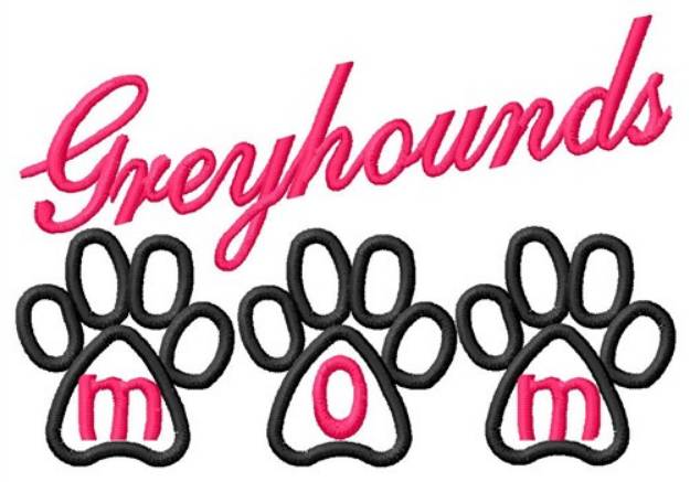 Picture of Greyhounds Mom Machine Embroidery Design