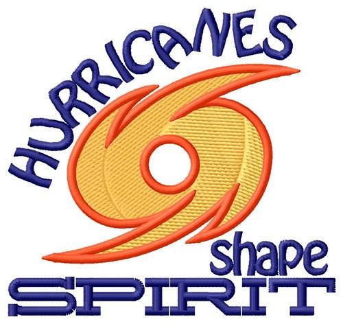 Hurricanes Shape Spirit Machine Embroidery Design