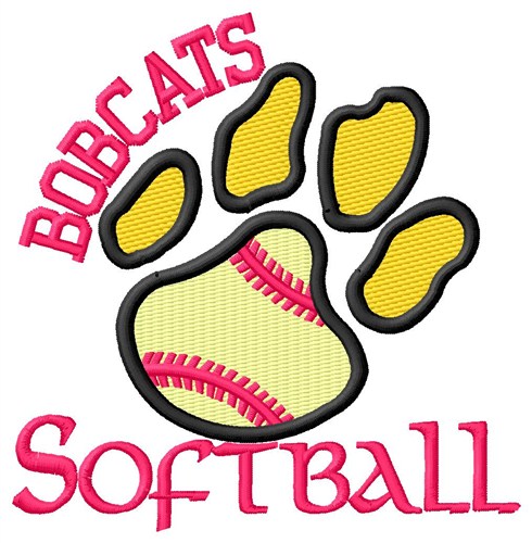 Bobcats Softball Machine Embroidery Design