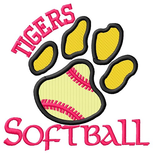 Tigers Softball Machine Embroidery Design