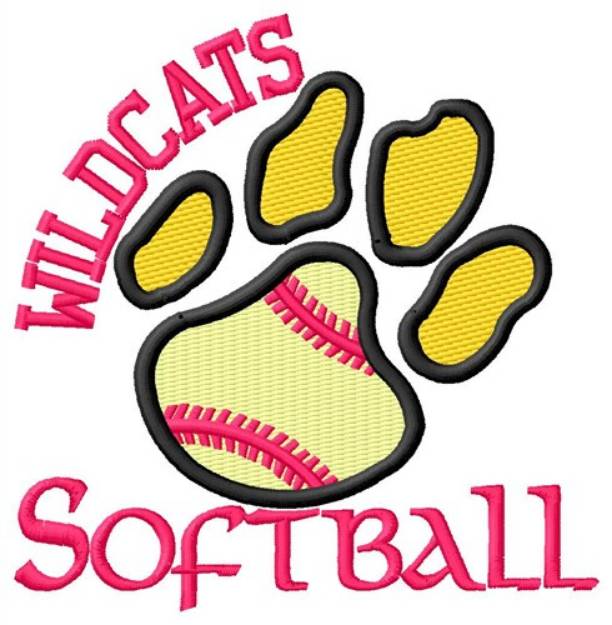 Picture of Wildcats Softball Machine Embroidery Design