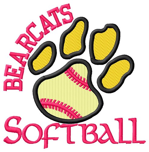 Bearcats Softball Machine Embroidery Design