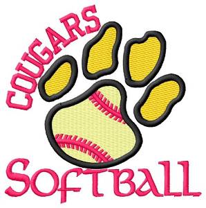 Picture of Cougars Softball Machine Embroidery Design