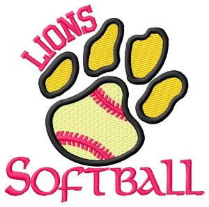 Picture of Lions Softball Machine Embroidery Design