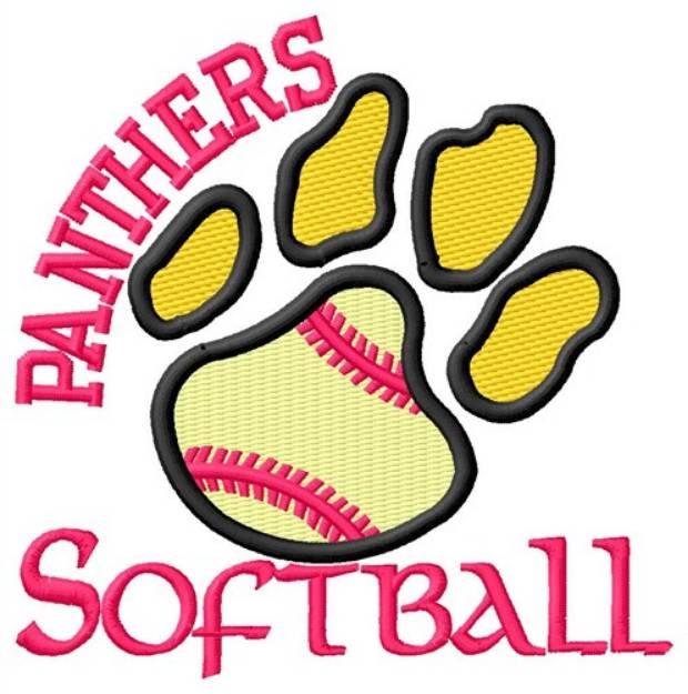 Picture of Panthers Softball Machine Embroidery Design