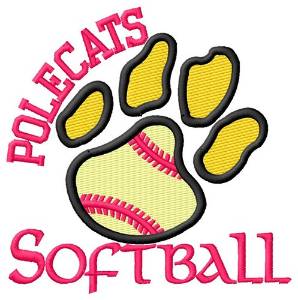 Picture of Polecats Softball Machine Embroidery Design