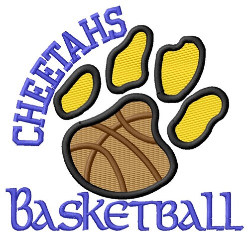 Cheetahs Basketball Machine Embroidery Design