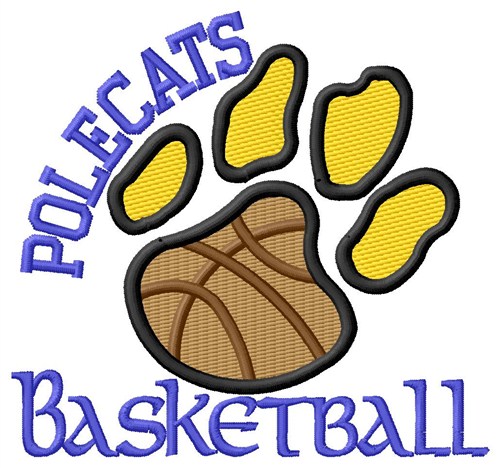 Polecats Basketball Machine Embroidery Design