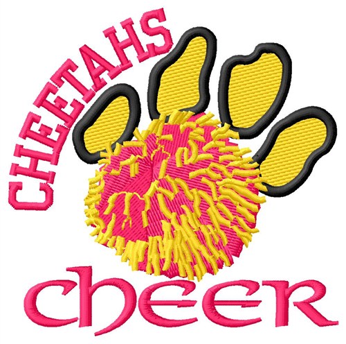 Cheetahs Cheer Machine Embroidery Design