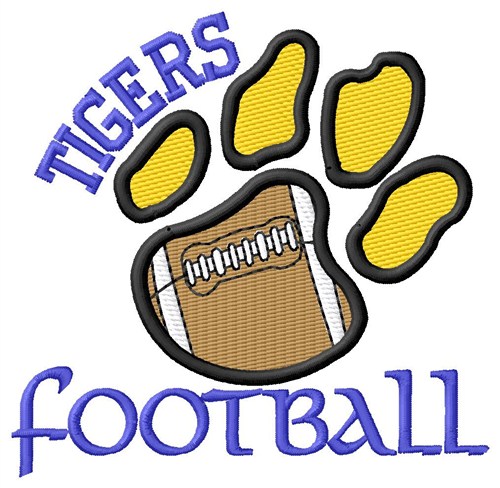 Tigers Football Machine Embroidery Design