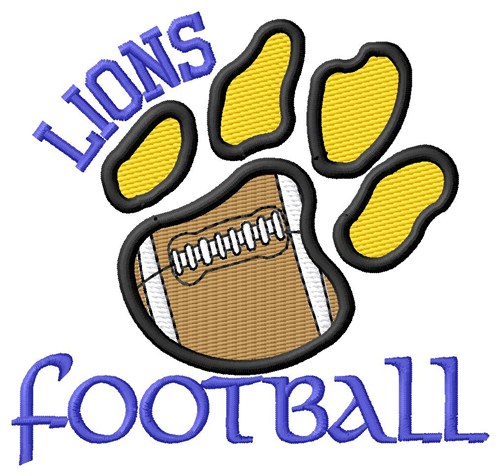 Lions Football Machine Embroidery Design