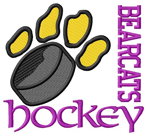 Bearcats Hockey Machine Embroidery Design