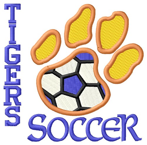Tigers Soccer Machine Embroidery Design