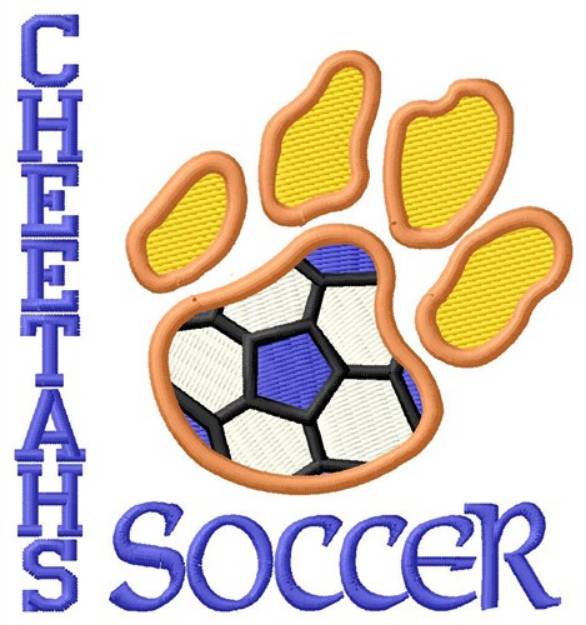 Picture of Cheetahs Soccer Machine Embroidery Design