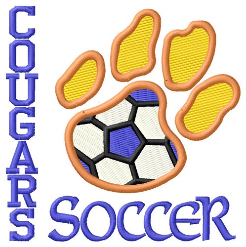 Cougars Soccer Machine Embroidery Design