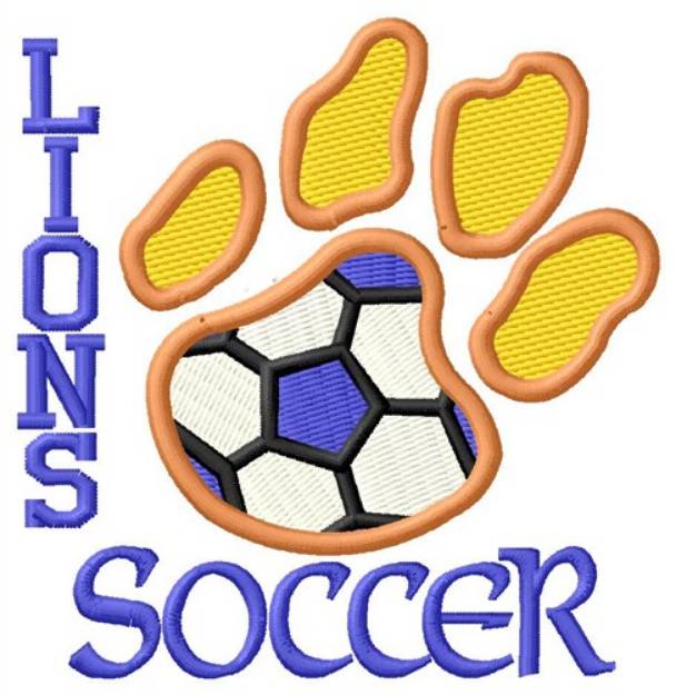 Picture of Lions Soccer Machine Embroidery Design