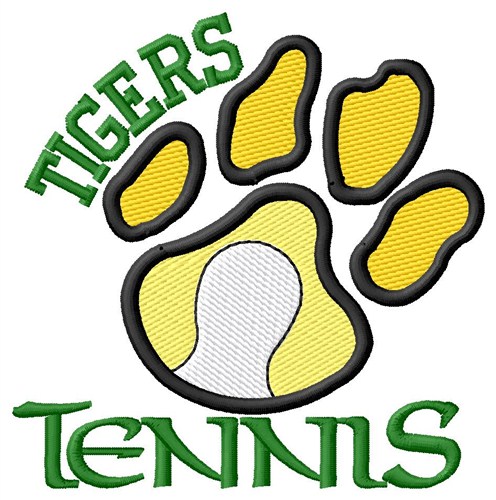 Tigers Tennis Machine Embroidery Design