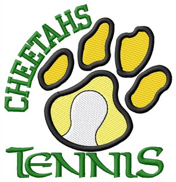 Picture of Cheetahs Tennis Machine Embroidery Design