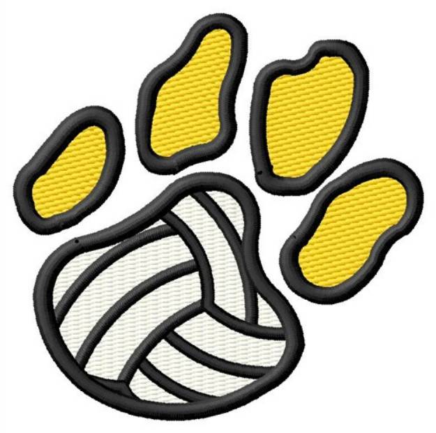 Picture of Volleyball Pawprint Machine Embroidery Design