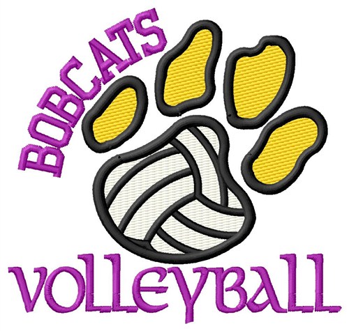 Bobcats Volleyball Machine Embroidery Design