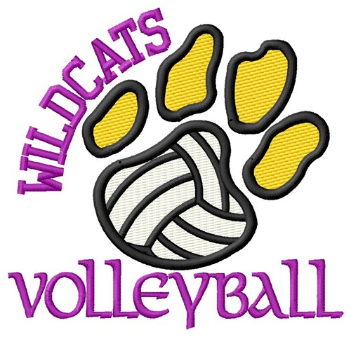 Wildcats Volleyball Machine Embroidery Design