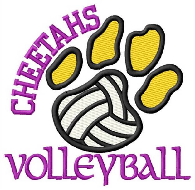 Picture of Cheetahs Volleyball Machine Embroidery Design