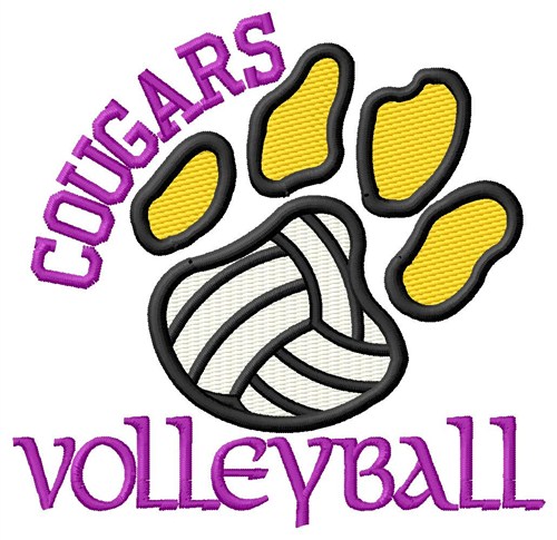 Cougars Volleyball Machine Embroidery Design