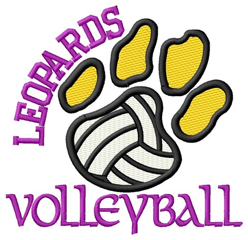 Leopards Volleyball Machine Embroidery Design