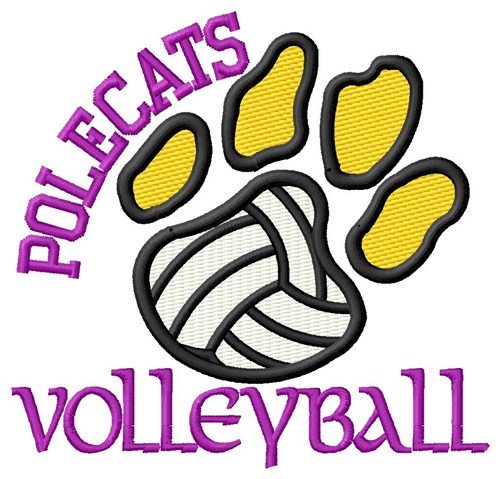 Polecats Volleyball Machine Embroidery Design