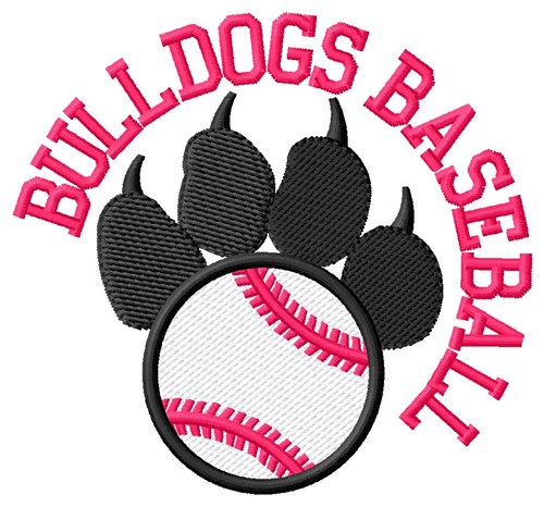 Bulldogs Baseball Machine Embroidery Design