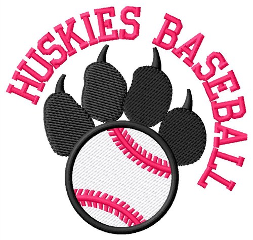Huskies Baseball Machine Embroidery Design
