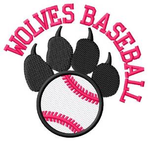 Picture of Wolves Baseball Machine Embroidery Design