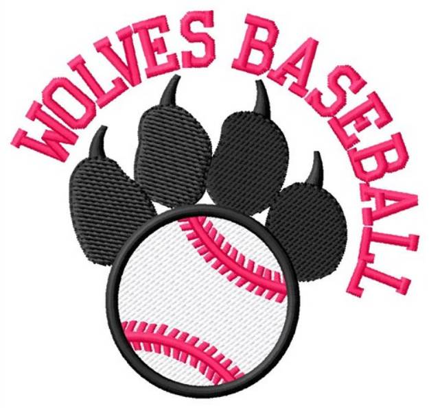Picture of Wolves Baseball Machine Embroidery Design