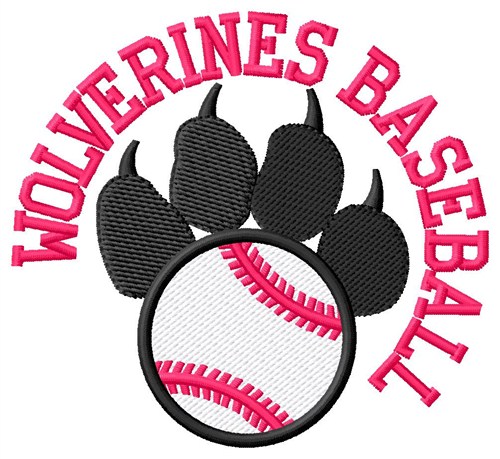 Wolverines Baseball Machine Embroidery Design