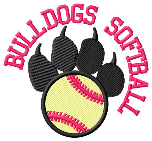 Bulldogs Softball Machine Embroidery Design