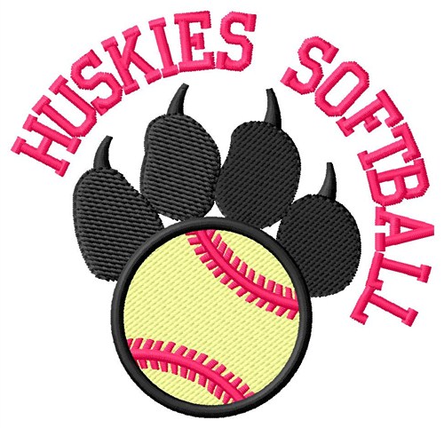 Huskies Softball Machine Embroidery Design